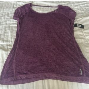 Reebok Sugar Wash Women's Celestial Orchid Open Back, Short Sleeve Tee Sz S